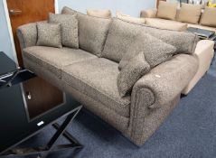 DURESTA 'WALDORF' THREE SEATER SETTEE, with low back, two loose back cushions and two loose seat