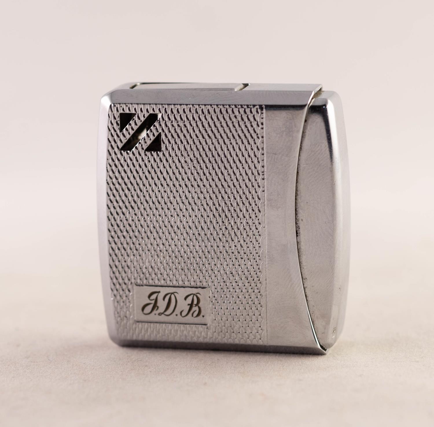 COLIBRI 81 MOLECTRIC CHROMIUM PLATED POCKET CIGARETTE LIGHTER engraved with initials - J.D.B., 1 5/ - Image 2 of 3