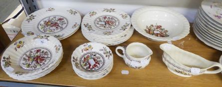 WADE ?HEDGEROW? PATTERN POTTERY PART DINNER SERVICE of 24 pieces, sufficient for four persons (24)