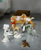 BESWICK MODEL OF A PALOMINO FOAL, two Wade small Disney dogs; six other ceramic small animal