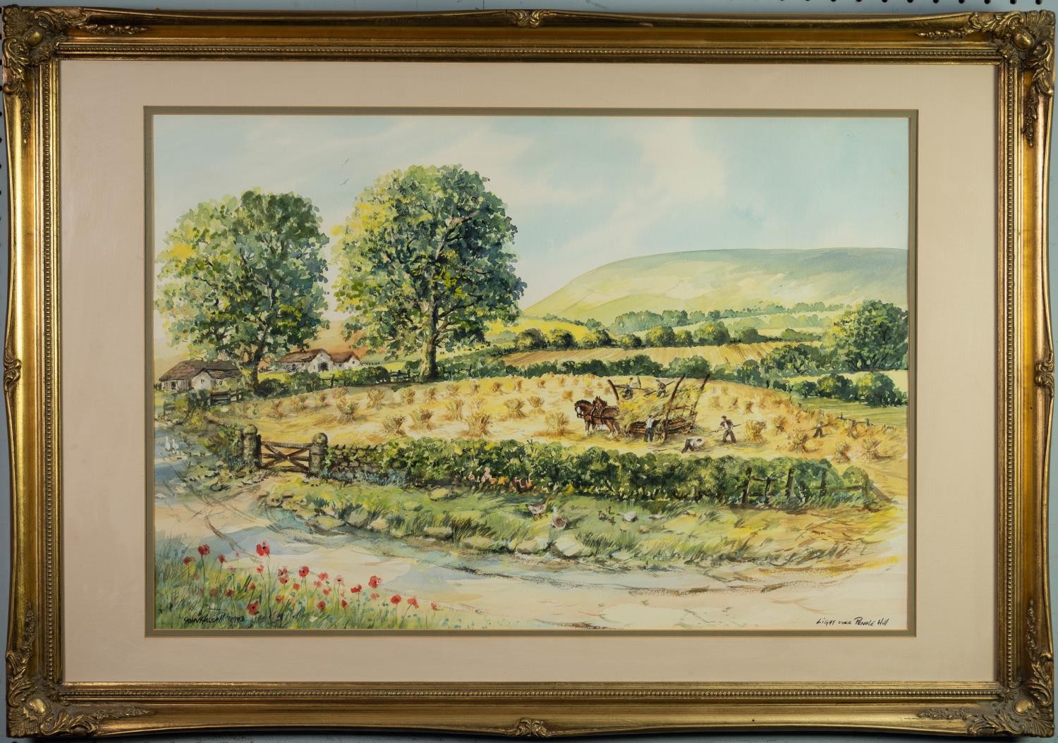 JOHN HASSALL, (MODERN) WATERCOLOUR ?Light Over Pendle Hill? Signed, titled and dated 1993 19 ½? X 28 - Image 2 of 2