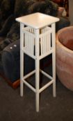 AN ARTS AND CRAFTS STYLE MODERN WHITE FINISH SQUARE JARDINIERE STAND