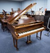 STECK, SAPELE MAHOGANY CASED GRAND PIANOFORTE, No. 21108, on three pairs of turned tapering legs,