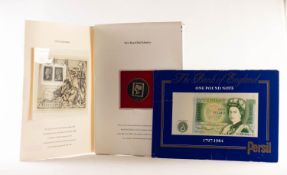 ELIZABETH II GREEN ONE POUND NOTE (Pesil Presentation Pack; Royal Mail New Identity 1990