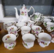PARAGON CHINA ?PITCHER PLANT? FLORAL PRINTED PATTERN COFFEE SET OF 15 PIECES