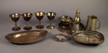MIXED LOT OF ELECTROPLATE, to include: OVAL SWING HANDLED, SMALL CAKE BASKET, CIRCULAR, GALLERIED