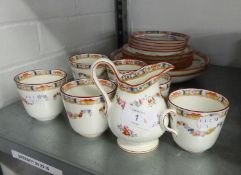 EARLY TWENTIETH CENTURY MINTON CHINA PART TEA SERVICE, with printed and hand-coloured patterned