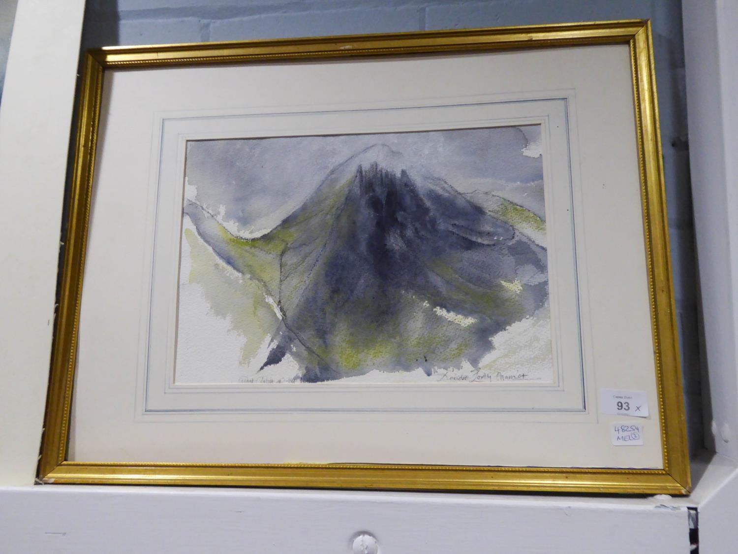 DEIDRE LOXLEY ELLAM WATERCOLOUR DRAWING ?Great Gable & the Napes? Signed and titled 9 ½? x 13 ¾?
