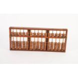 LATE 19th/EARLY 20th CENTURY ROSEWOOD ABACUS, probably far eastern, with brass mounts, 16 3/4in (