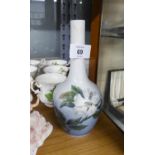 ROYAL COPENHAGEN CHINA GLOBE AND SHAFT SHAPED VASE, DECORATED WITH A FLORAL SPRAY, 8? HIGH