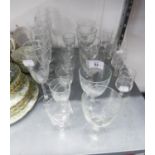 SET OF FIVE CHAMPAGNE FLUTES, SET OF SIX STEMMED WINES, MATCHING SET OF SIX DESSERT WINES and a