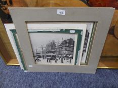 ARTHUR DELANEY TWO IDENTICAL ARTIST SIGNED LIMITED EDITION BLACK AND WHITE PRINTS Bygone street