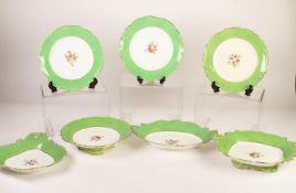 THIRTY SIX PIECE MID-VICTORIAN STAFFORDSHIRE PORCELAIN DESSERT SERVICE, comprising twenty five