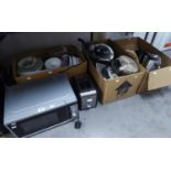 BREVILLE MICROWAVE AND SMALL DOMESTIC ELECTRICAL APPLIANCES, PANS ETC.