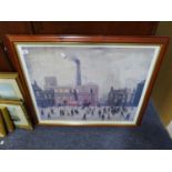 L.S. LOWRY COLOUR PRINT REPRODUCTION  'COMING HOME FROM THE MILL'  20" X 28" (50.8cm x 71.1cm)