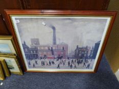 L.S. LOWRY COLOUR PRINT REPRODUCTION  'COMING HOME FROM THE MILL'  20" X 28" (50.8cm x 71.1cm)