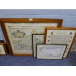 TWO REPRODUCTIONS OF ANTIQUE MAPS Lancashire and Dorset REPRODUCTION OF THE MAGNA CARTA, 1215 And