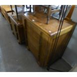 ART DECO OAK CHEST OF THREE LONG DEEP DRAWERS; THE MATCHING DRESSING CHEST OF TWO LONG DEEP DRAWERS,