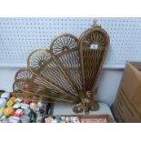 MODERN GILT METAL ?PEACOCK? FOLDING FIRE SCREEN