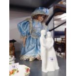 ROYAL DOULTON 'LOVE EVERLASTING' FIGURE AND A MODERN DOLL (2)