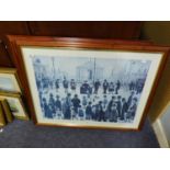 L.S. LOWRY COLOUR PRINT REPRODUCTION  'THE PRAYER MEETING'  20" X 28" (50.8cm x 71.1cm)