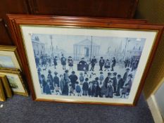 L.S. LOWRY COLOUR PRINT REPRODUCTION  'THE PRAYER MEETING'  20" X 28" (50.8cm x 71.1cm)