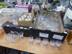 A QUANTITY OF MODERN PLAIN WINE GLASSES, TUMBLERS, ETC.