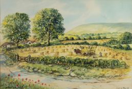 JOHN HASSALL, (MODERN) WATERCOLOUR ?Light Over Pendle Hill? Signed, titled and dated 1993 19 ½? X 28