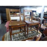 PAIR OF NINETEENTH CENTURY FRUITWOOD BAR BACK KITCHEN CHAIRS, (2)