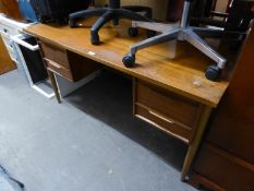 A MODERN TEAK DESK WITH FOUR DRAWERS, 4?6? X 2?6?