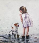 KEITH PROCTOR (b.1961) ARTIST SIGNED LIMITED EDITION COLOUR PRINT ?Puppy Love?, (17/195), with