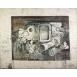RON DELLAR (1930-2017) OIL ON CANVAS Machine parts Signed and dated 14.4.61 40? x 50? (101.6cm x