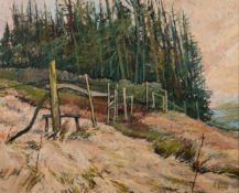 ALBERT B. OGDEN (b.1928) OIL ON CANVAS ?Roeburndale? Initialled, titled to label verso 15 ½? x 19 ¼?