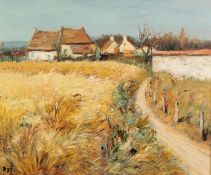 MARCEL DYF (1899-1985) OIL PAINTING ON CANVAS 'Bles et Village' Signed, titled to label verso