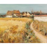 MARCEL DYF (1899-1985) OIL PAINTING ON CANVAS 'Bles et Village' Signed, titled to label verso