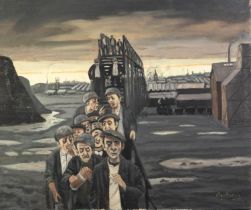 ROGER HAMPSON (1925 - 1996) OIL PAINTING ON CANVAS The Bridge to Gin Pits Signed lower right, titled