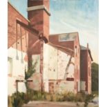 ROGER HAMPSON (1925 - 1996) OIL PAINTING ON CANVAS Old Flour Mill, Wem Signed lower right and titled