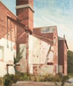 ROGER HAMPSON (1925 - 1996) OIL PAINTING ON CANVAS Old Flour Mill, Wem Signed lower right and titled