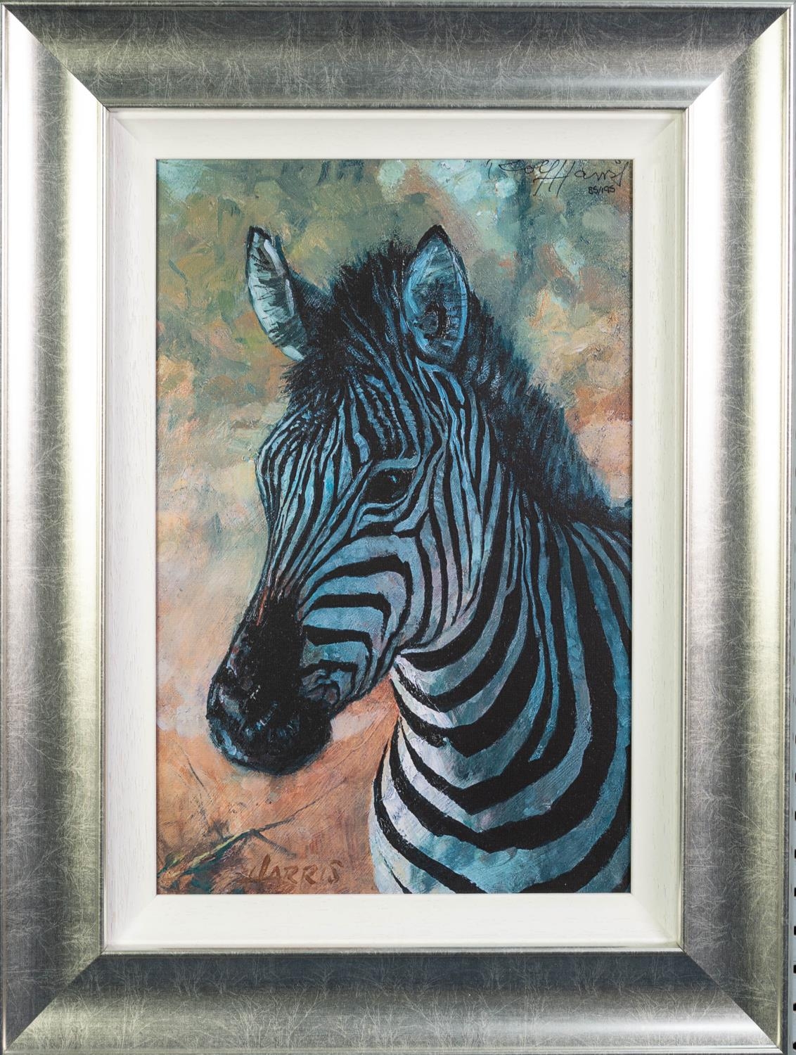 ROLF HARRIS (b. 1930) ARTIST SIGNED LIMITED EDITION COLOUR PRINT ON CANVAS ?Young Zebra?, (85/ - Image 2 of 2