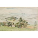 IAN GRANT (1904 - 1993) WATERCOLOUR DRAWING Mullion Cove, Cornwall 14in x 21in (35.5 x 53cm) Mounted