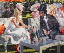 SHEREE VALENTINE DAINES (b.1959) ARTIST SIGNED LIMITED EDITION COLOUR PRINT ?Ascot Glamour? (66/195)