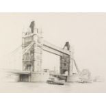 MARC GRIMSHAW (1957) PENCIL DRAWING London Bridge 12 1/2in x 16 1/2in (32 x 42cm)