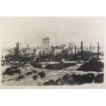 HAROLD RILEY (b.1934) SIGNED ARTIST PROOF BLACK AND WHITE PRINT ?Manchester from Salford? Signed and