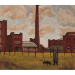 ROGER HAMPSON (1925 - 1996) OIL PAINTING ON BOARD 'Atlas Mills, Bolton' Signed lower right, titled