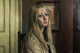 RON DELLAR (1930-2017) OIL ON CANVAS ?Caroline? Signed and dated 1983, titled verso 19 ¾? x 29 ¾? (