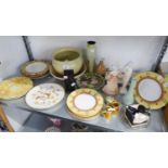 DECORATIVE WALL/RACK PLATES TO INCLUDE; A PAIR OF ROYAL WORCESTER 'VERSAILLES' PLATES, THREE SIMILAR
