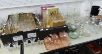 A QUANTITY OF MODERN PLAIN WINE GLASSES, TUMBLERS, ETC.