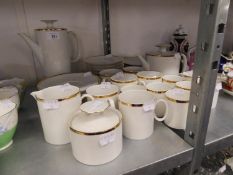 THOMAS, GERMAN, WHITE PORCELAIN TEA AND COFFEE SERVICE FOR SIX PERSONS, WITH TEAPOT AND COFFEE POT