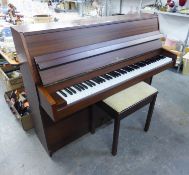 A GERH. STEINBURG 1960's/70's STYLE MAHOGANY FRAMED OVERSTRUNG UPRIGHT PIANO (No. 42063) and a PIANO