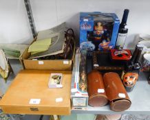 MINOR COLLECTABLES TO INCLUDE; A NIAGRA CYCLO-MASSAGER, A JUSTICE LEAGUE 'SUPERMAN' (BOXED), A CORGI